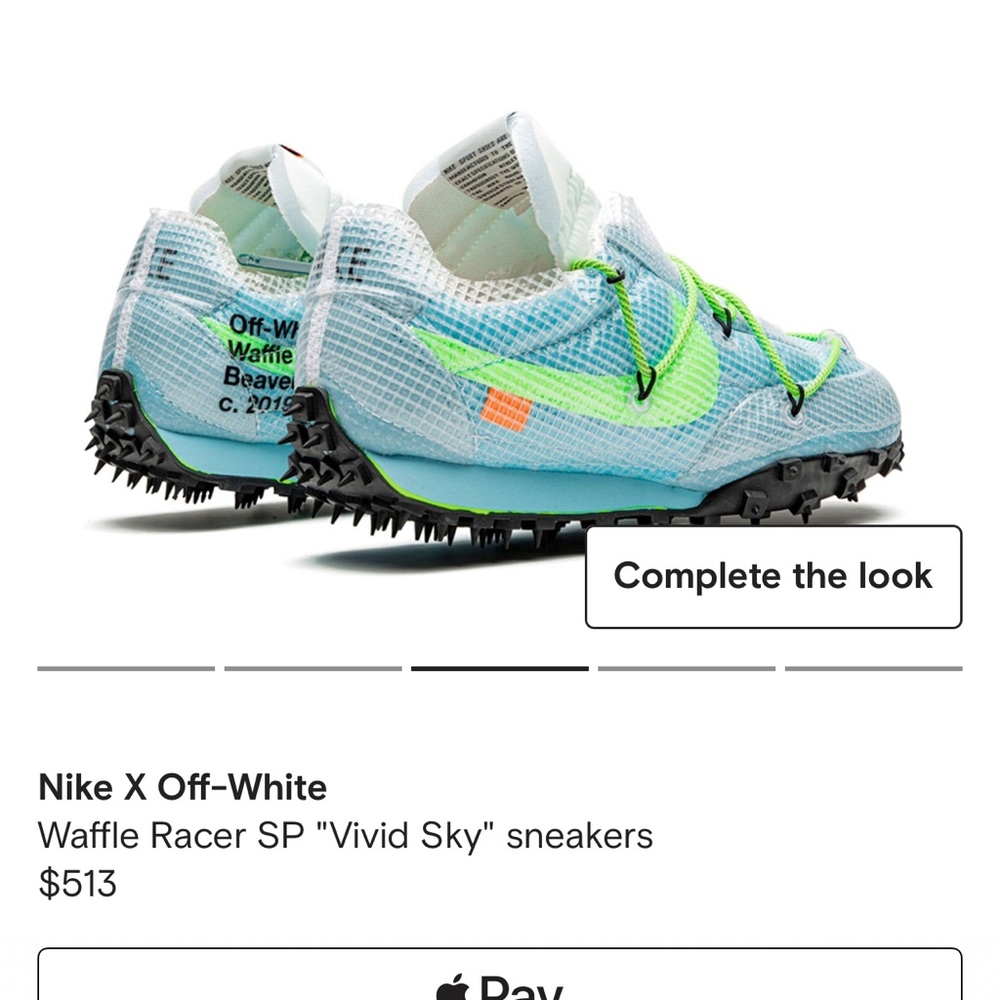 Nike X Off-White Waffle Racer SP Vivid Sky size 7